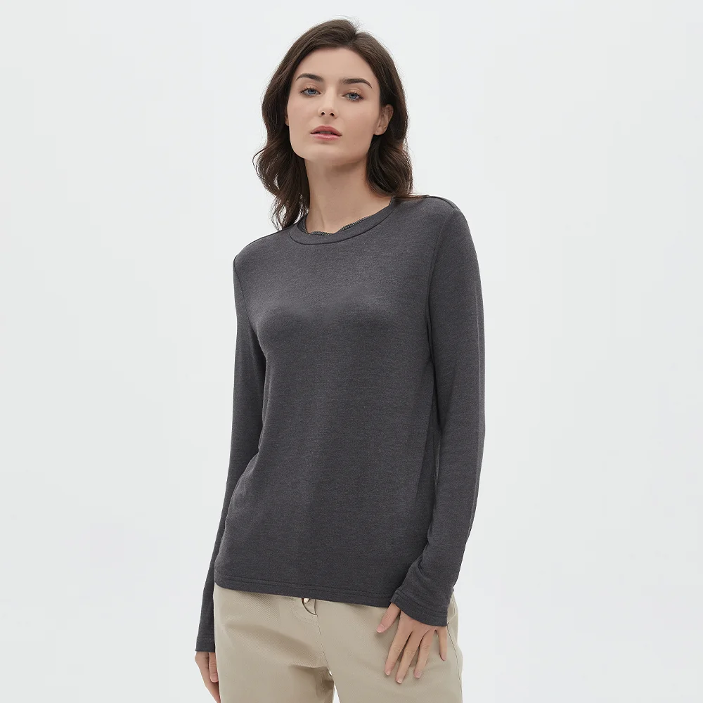 K1959W Modal Knit Crew Neck Clothes Knit Top Womens Pullover Sweater Jumper Women's Sweaters