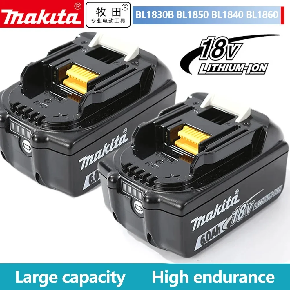 Batteria Per Elettroutensili Ricaricabile Originale Al Makita-100, Led Sostituibile Agli Ioni Di Litio, 6.0 Ah 18V Lxt Bl1860B Bl1860Bl1850