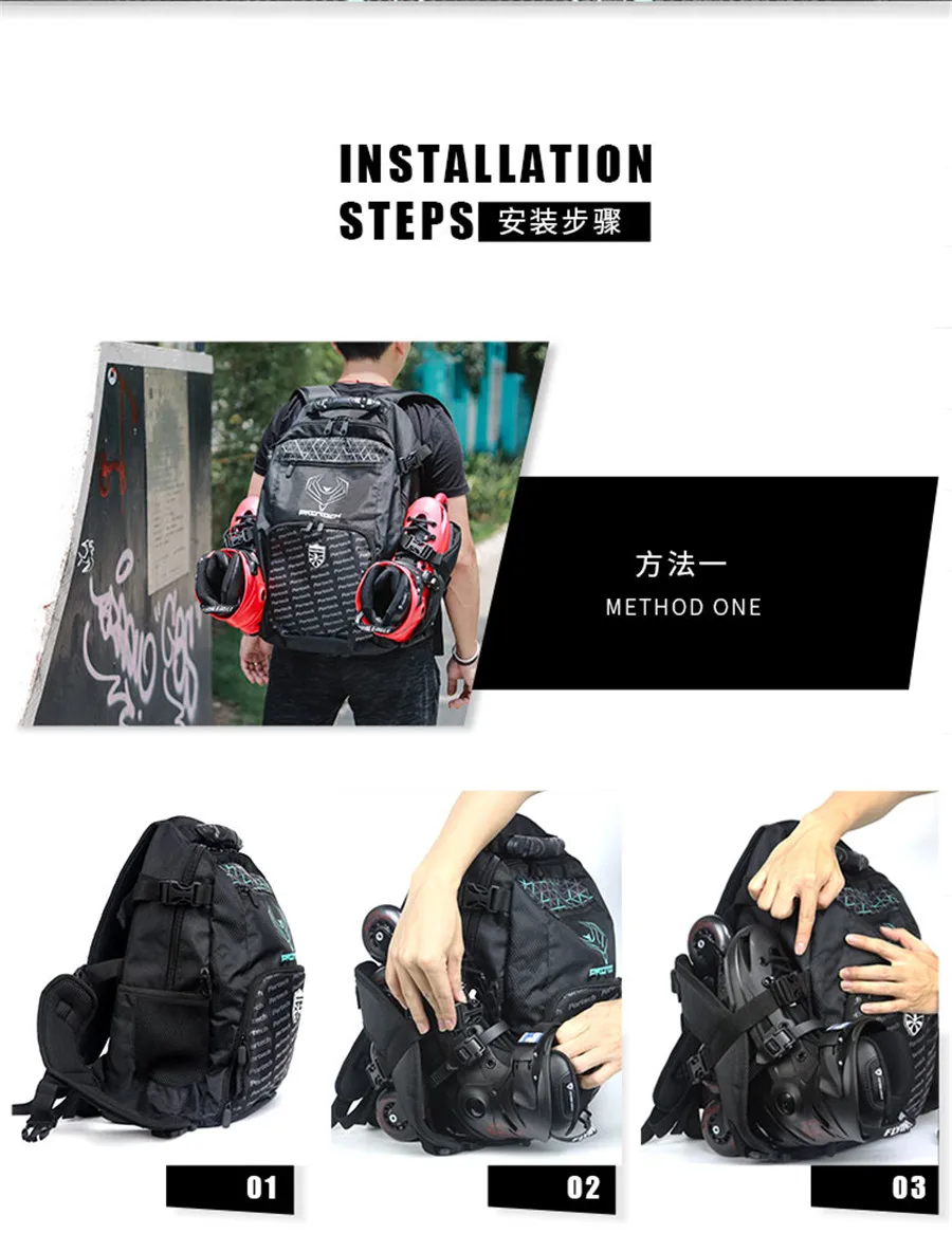 Inline Skates Backpack 100 Original Flying Eagle 32l And 18l Black