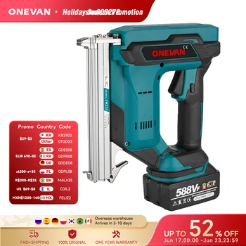 ONEVAN F30G 전기 네일 건, 타정기 스테이플러, 프레이밍 타정기 태커, 가구 스테이플 건, 목공 도구, Makita 18V 배터리용