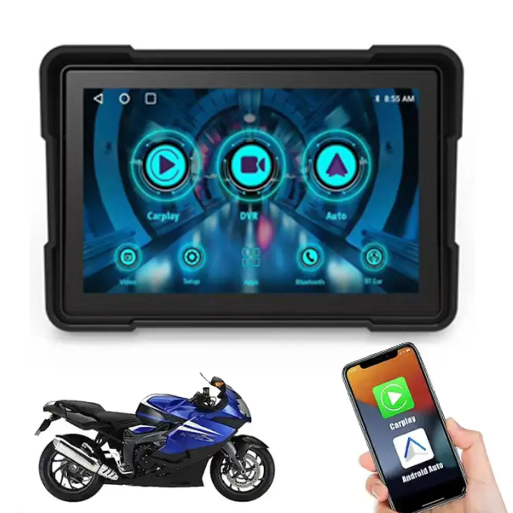 Navigazione Gps Per Moto Da 5 Pollici Wireless Carplay Android Auto Portable Moto Navigator Accessori Per Moto Oem Factory