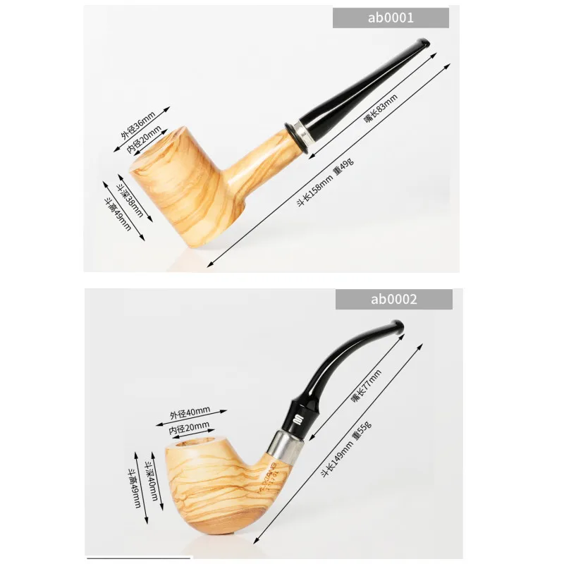 Olive Wood Handmade Tobacco Pipe Smoking Pipe Vintage Straight / Bent Smoke Accessory 1Pcs smoking accessories tobacco pipe tobacco smoking accessories herb smoking pipe smoking pipe