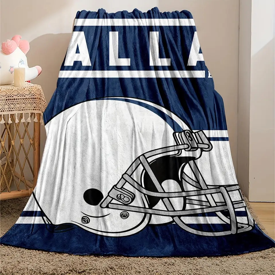 Soft Flannel Fleece Football Helmet Blanket
