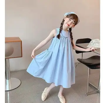 Girls Sleeveless Ruched Summer Dress 1