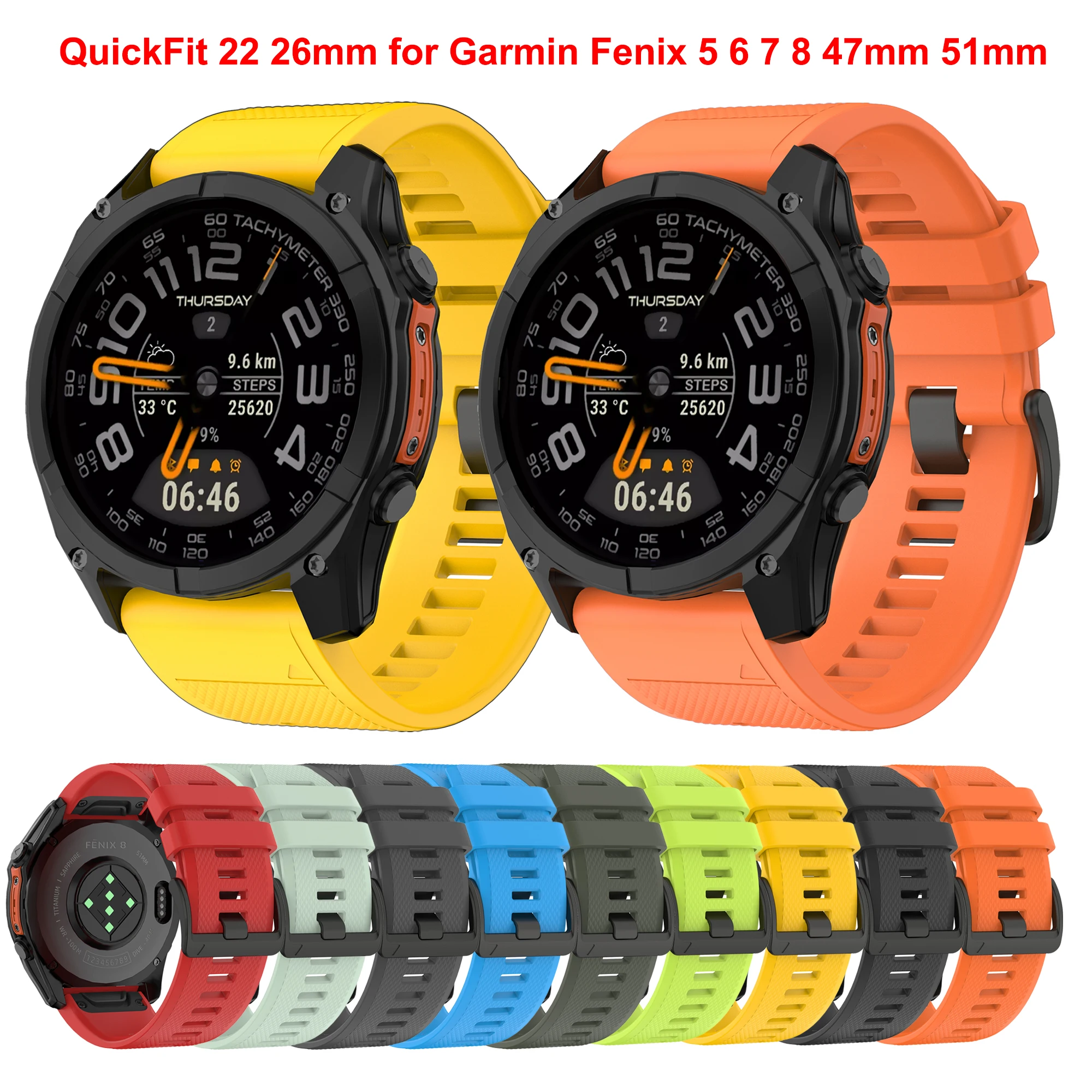 QuickFit Strap for Garmin Fenix Pro Watch - Premium Replacement Band