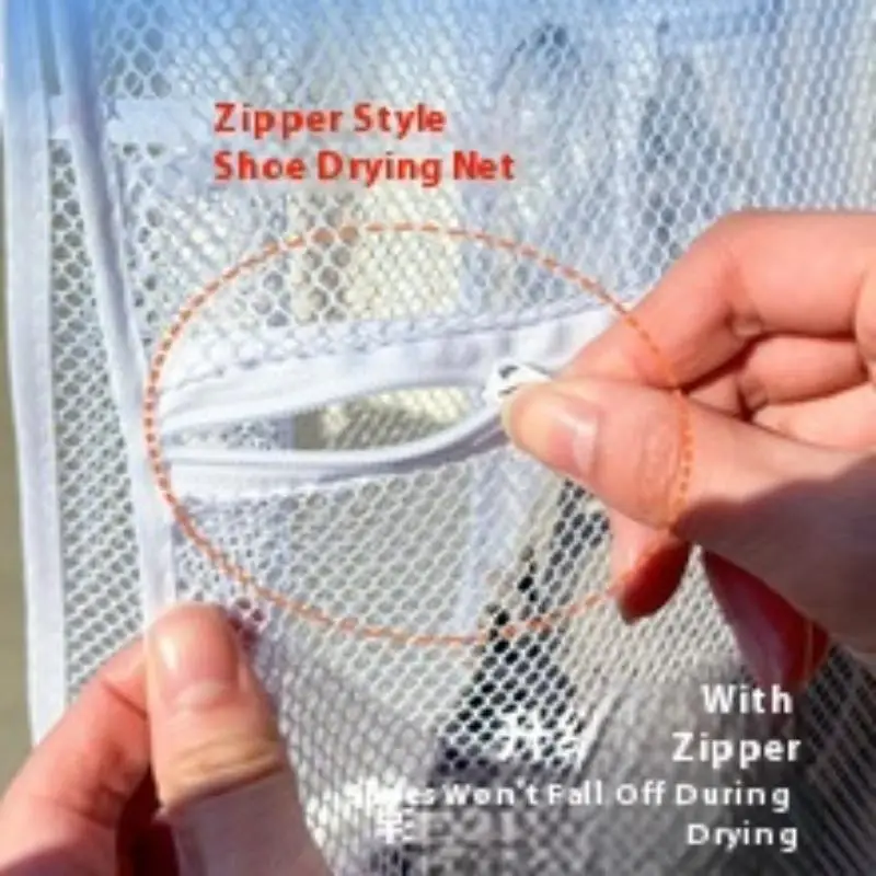 1pc Sneaker Wash Bag Durable Fabric Thick Layer Laundry Bag For Shoes Clothing Airing Drying Net Bag Reusable For Women Men