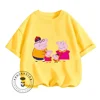 2024 Children Summer Peppa Pig Animated Cartoon Character Print Design O-neck Loose Version Type and Sporty Short Sleeve T-shirt 4