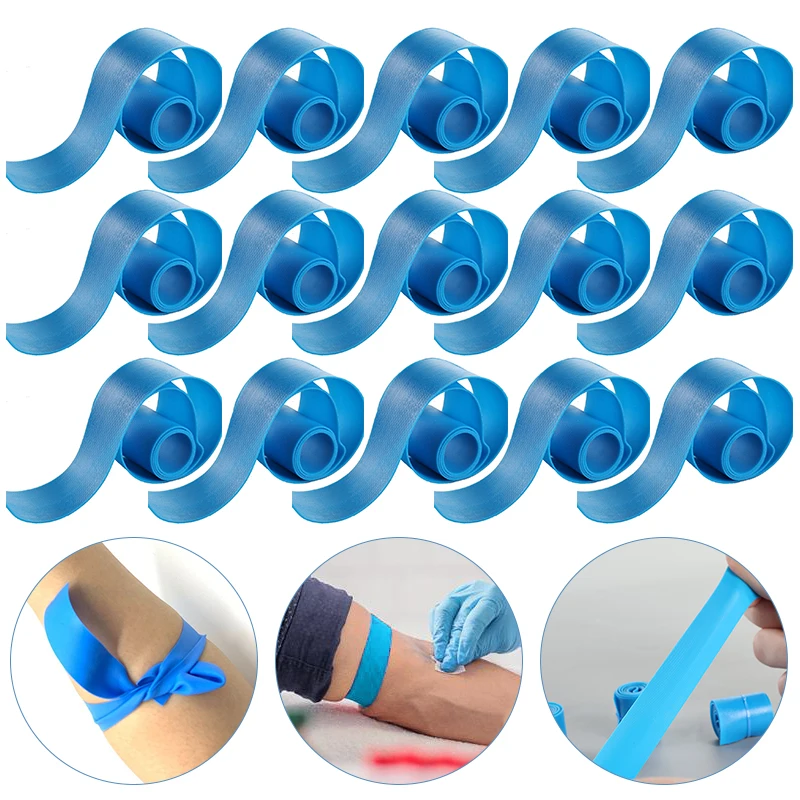 10/15pcs Latex Tourniquet First Aid Belt Disposable Tourniquet Outdoor