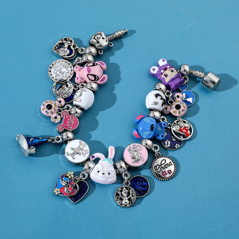 Disney Cartoon Lilo and Stitch Bracelet Fashion Anime Figure DIY