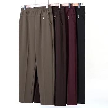 2025 Autumn Fashion Pants Brand Elastic Waist Size Women's Plus Size Thin Pants Casual Office Outdoor Pants