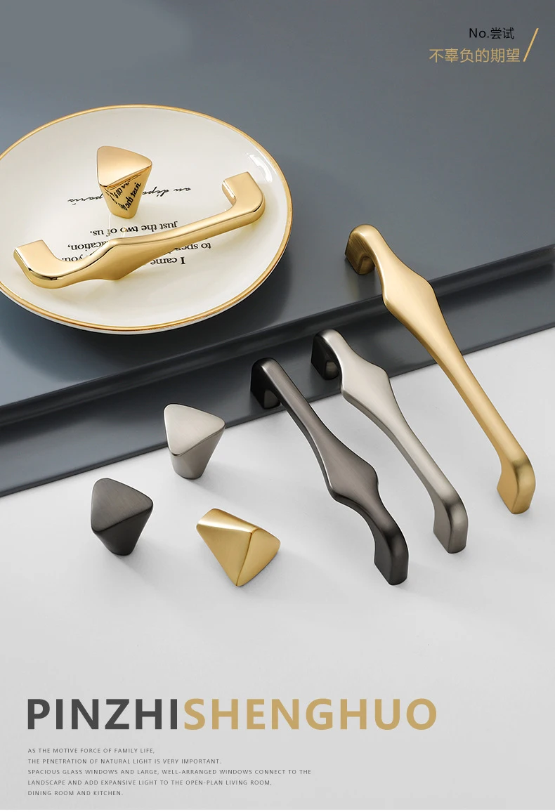 Description Picture 2 of itemAOBT Black Golden Bedroom Cupboard Handle Kitchen Cabinet Storage Wardrobe Door Knob Dressers Furniture Drawer Pulls Bar Handle