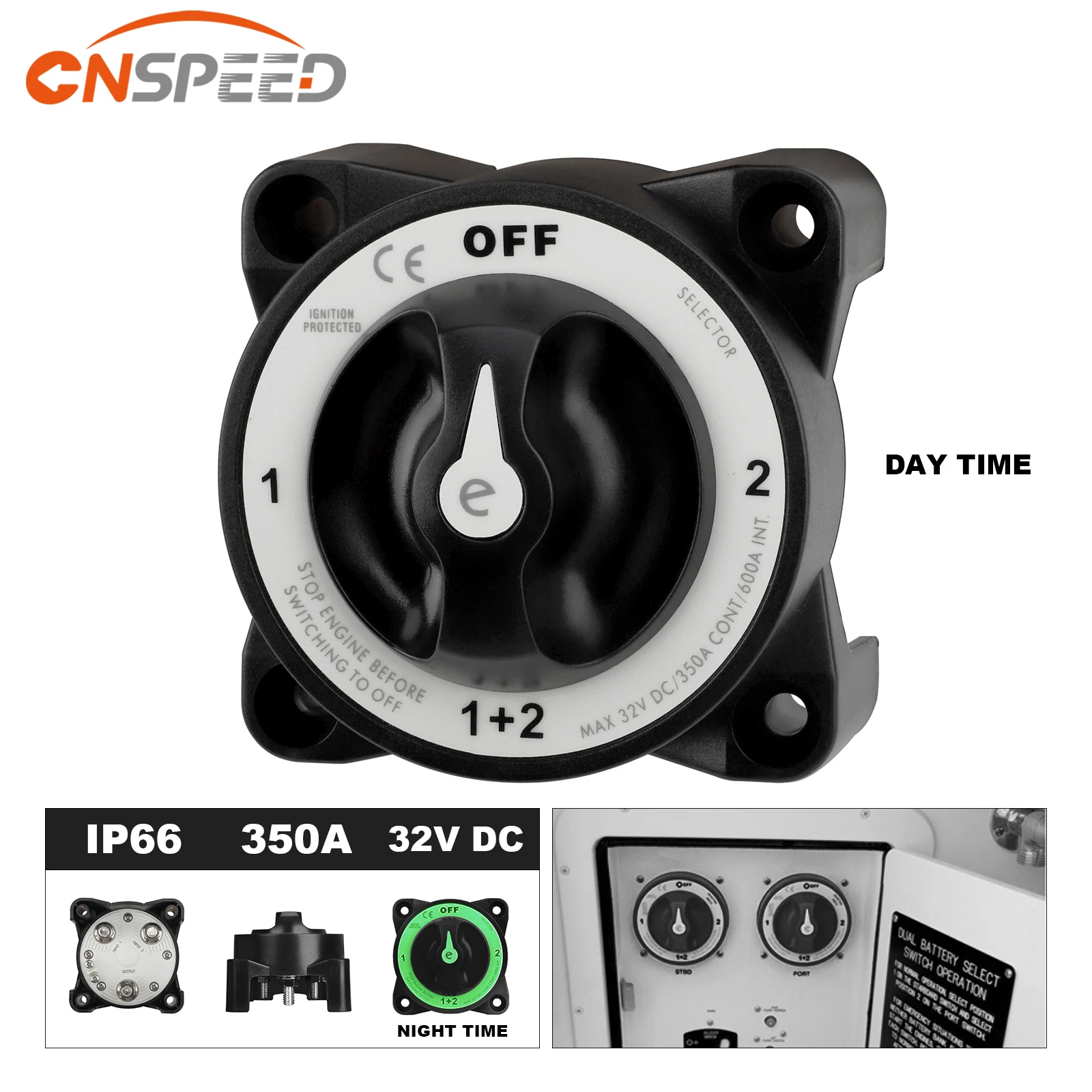 New-AFD-Luminous-32V-350A-2-Battery-Disconnect-Switches-4-Position ...