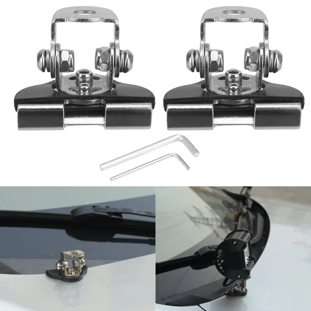 

Rotatable Auto Replacement Parts Universal Mounting Clamp Led Work Light Bar Metal Bracket Holder Car Engine Hood Cover 1pair