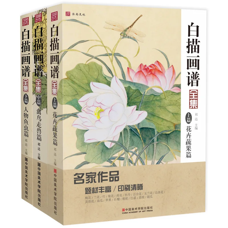 Chinese Meticulous Painting Coloring Book Basic Freehand Drawing Tutorial Book Flower Bird Chinese Ink Painting Detail Books