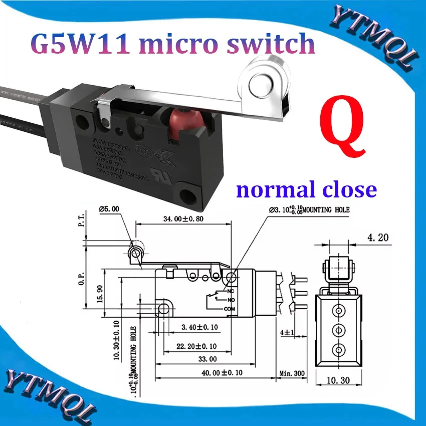 1Pcs 방수 마이크로 스위치 G5W11 높은 이동 제한 감지 스위치, 충전 총 긴 버튼