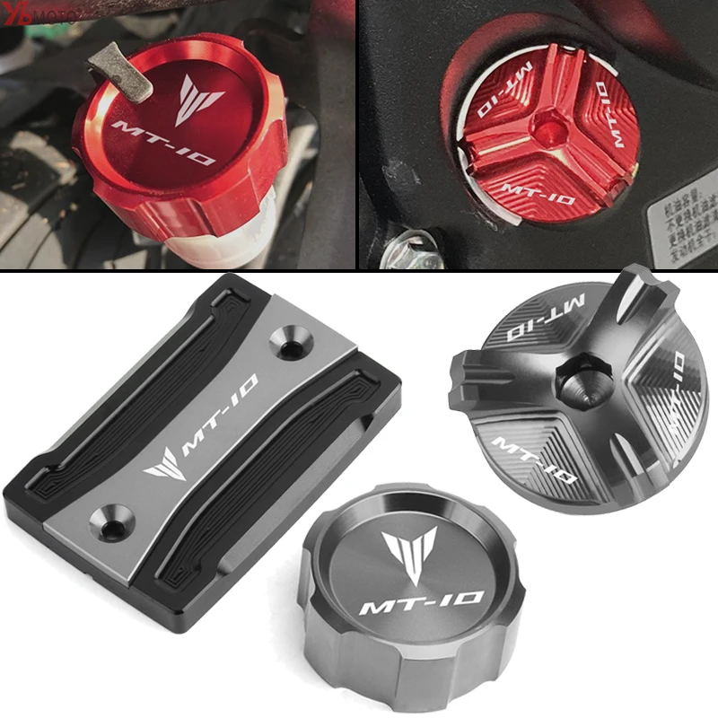 Front Rear Master Brake Fluid Reservoir Cover Yamaha Mt 10 Parts