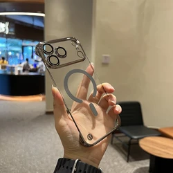 Ultra Thin Frameless Clear Phone Case with PC Plating for Wireless Charging Protection (TaiGray)