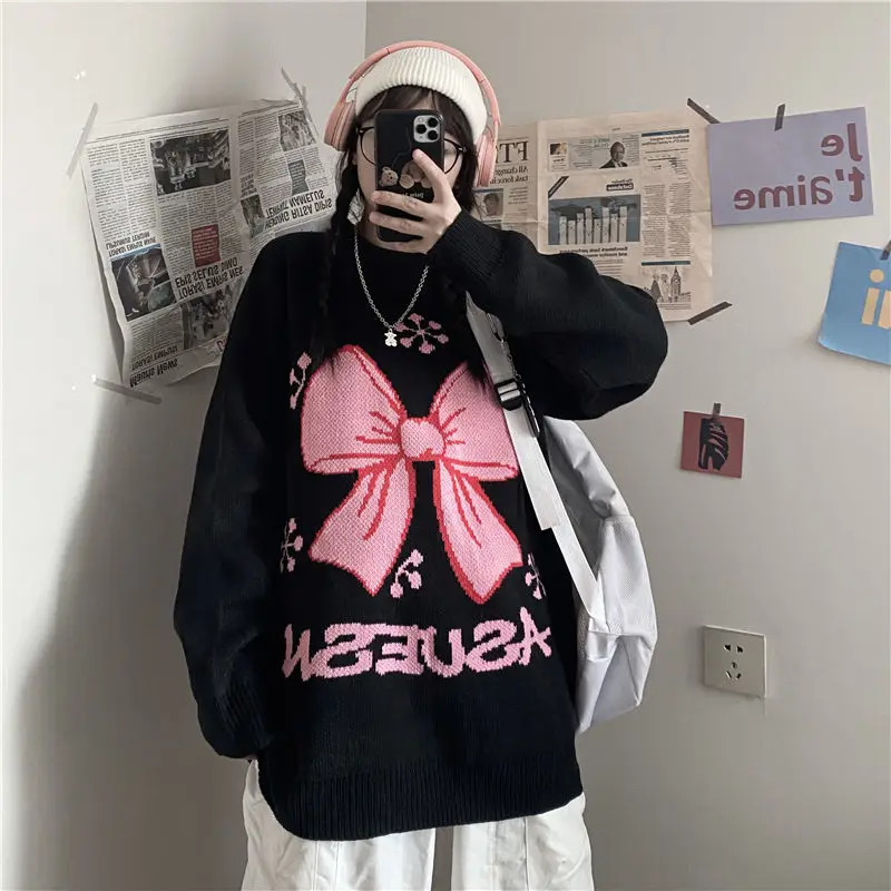 

Sweater Y2k Sweater Oversized Kawaii Loose Warm Campus Couple WindPullover Set New Dropshipping 2022 New