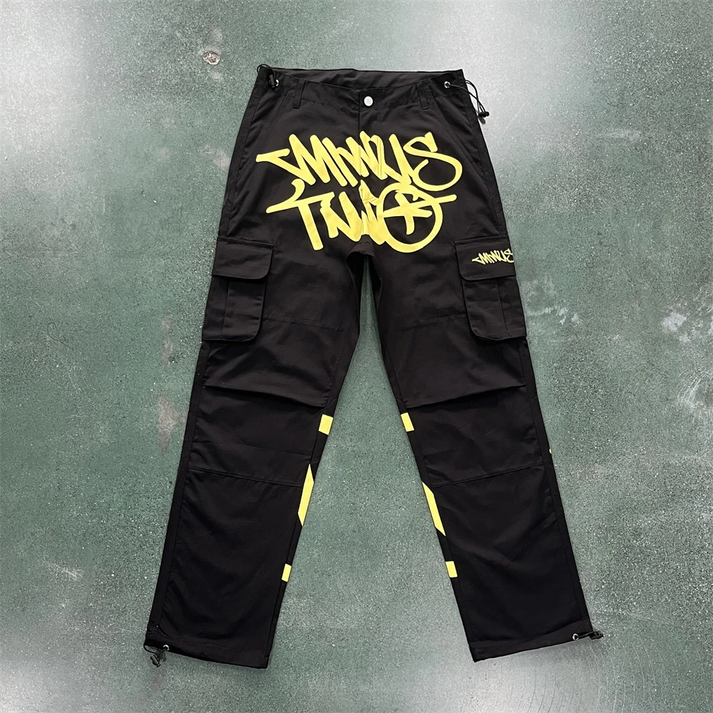 Multi-pocket overalls for men and women, punk style high street casual pants, fashionable loose trousers, European and American