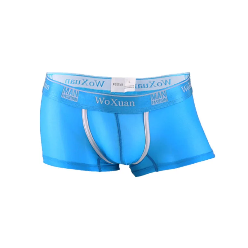 5PCS Men Sexy Boxers Ice Silk Seamless Pouch Sleepwear Breathable Underwear Low Waist  Boxershorts Comfortable Bulge Underpants