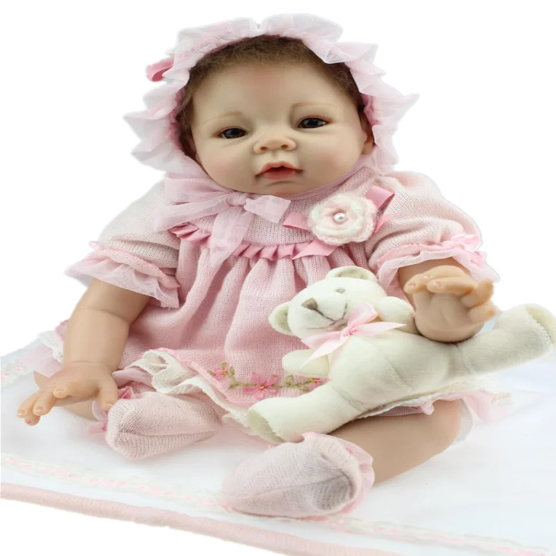

Silicone Reborn Baby Dolls Girls 22inch Kids Playmate Gift For Girl Toys Bouquets 55cm Birthday New Year's Christmas Gift Boneca