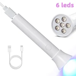 Compact LED Nail Dryer Lamp for Gel Polish - USB Rechargeable Quick Dry Manicure Tool (YZ03-WHITE)