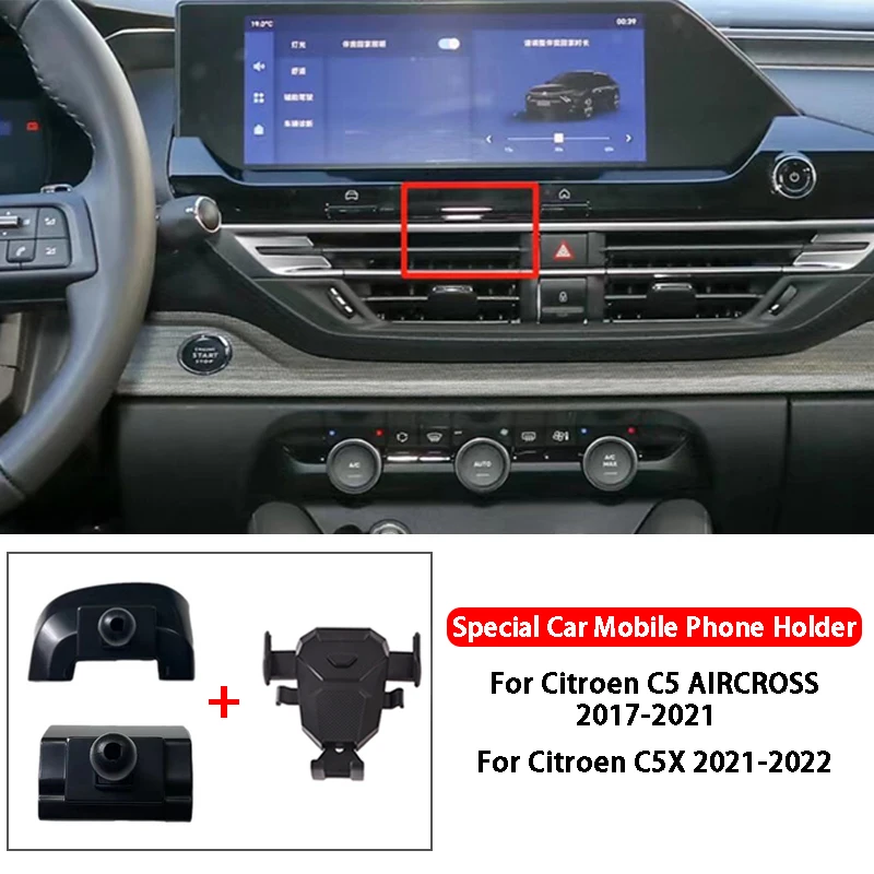 Car Mobile Phone Holder For Citroen C5 AIRCROSS C5X-Car Air Outlet Navigation Bracket 360 Degree Rotate Accessories