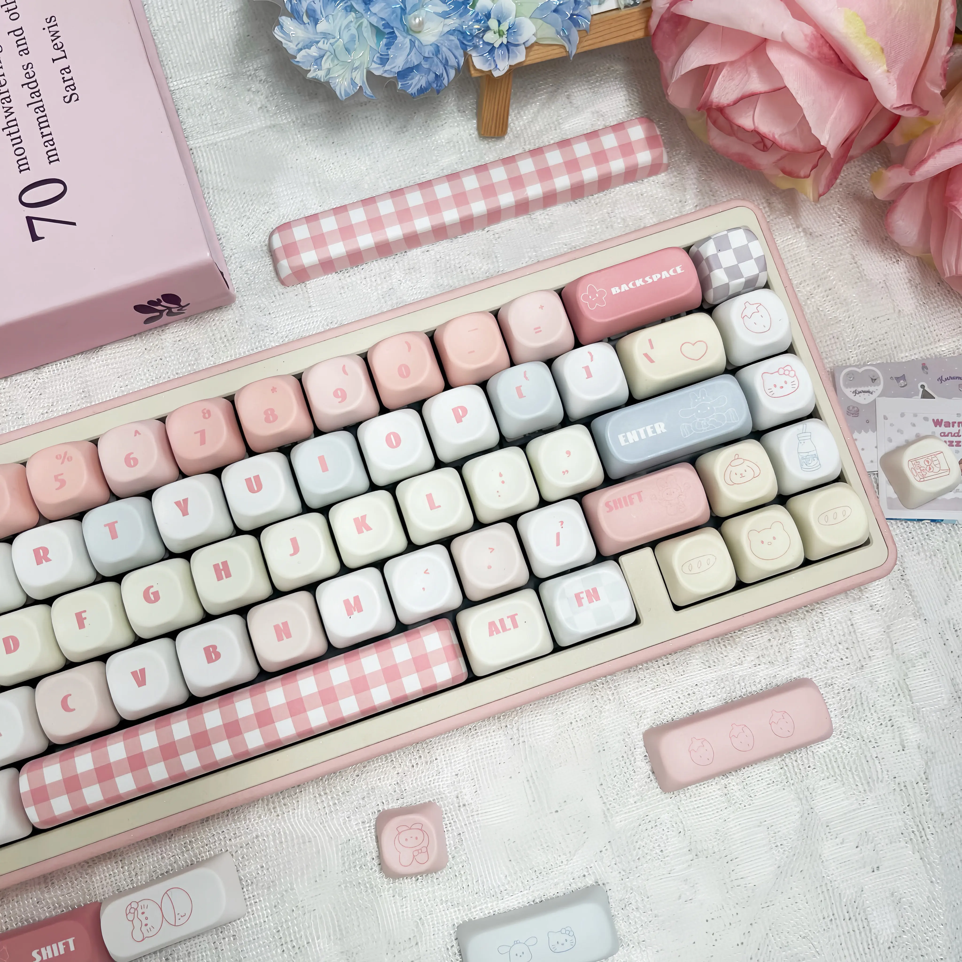 산리오 키캡 MOA 볼캡 PBT 핑크 여학생 귀여운 승화 64 68 75 84 87 98 108