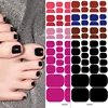 Baking Free Toe Nail Sticker Wraps Solid Color Full Cover Foot Stickers Adhesive Decals Toenail Polish Strips DIY Foot Decals 5
