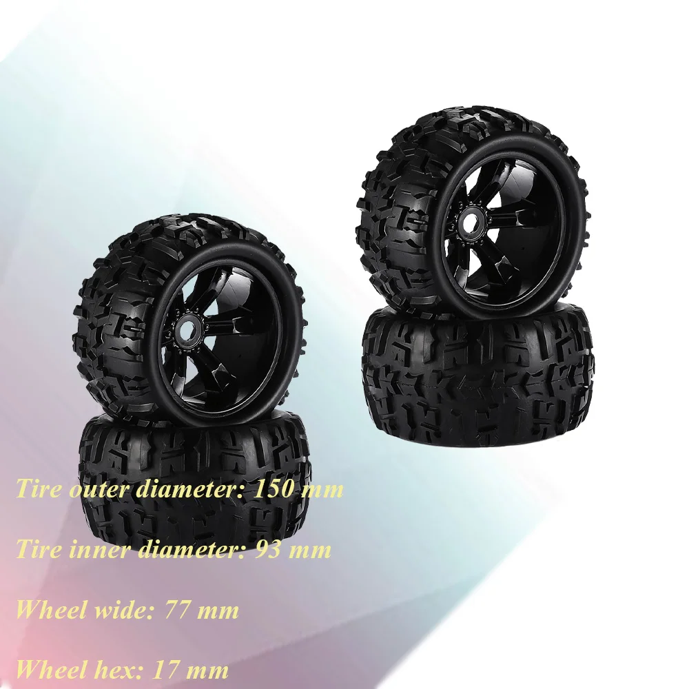 2 Pz 4 Pz Zd Racing 1/8 Scala 17Mm Esagonale Rc Pneumatici E Ruote Per Camion Set Incollato Per Traxxas Maxx Tmaxx E-Revo Revo 3.3, Jlb Cheetah M