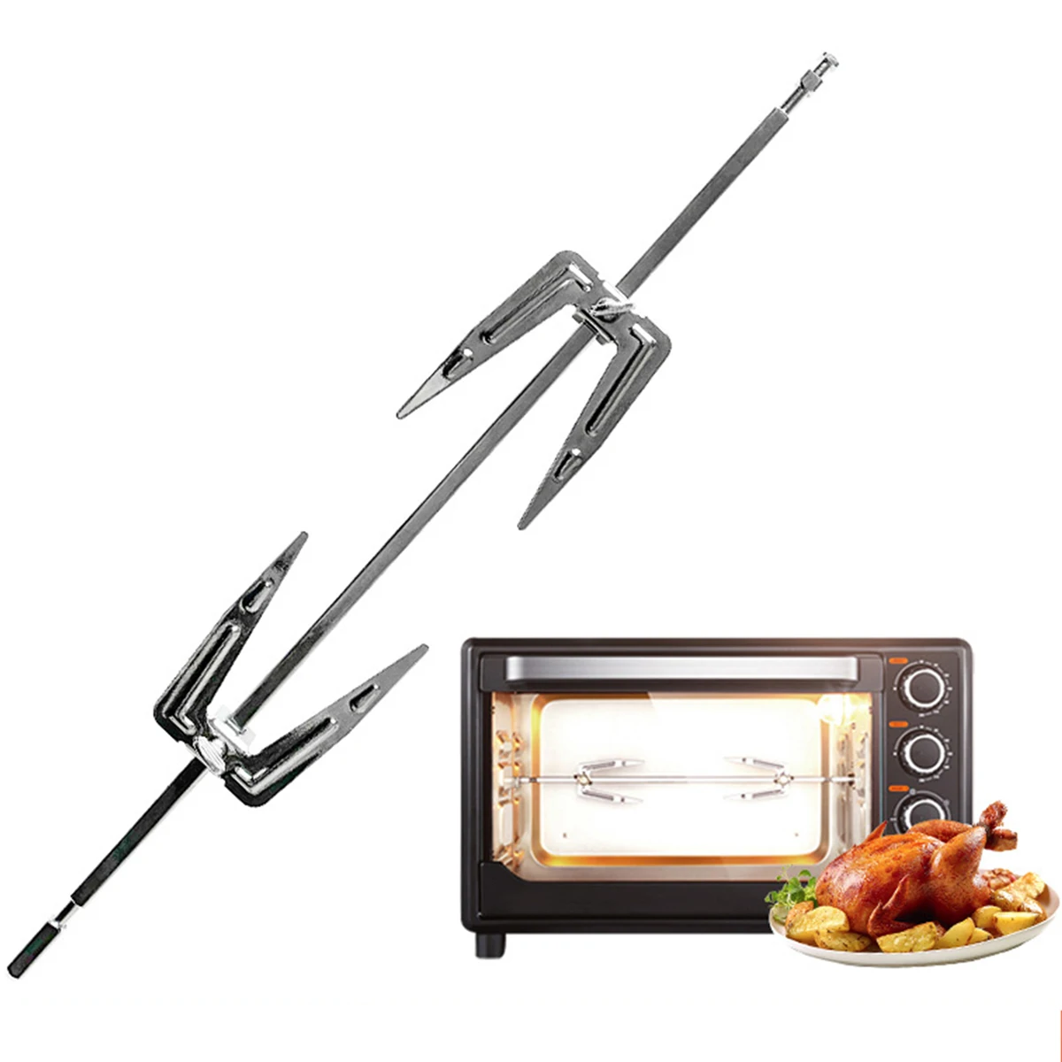 BBQ Rotator Motor or Rotary Fork Set Electric BBQ Rotisserie Grill Rod 1.5V D Size Barbecue Rotisserie Rotator Motor Durable