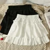 Summer Kawaii White Ruflles Skirt Women Fashion Slim Fit Chiffon Mini Skirts Giris Y2k All Match Elastic High Waist Black Faldas 1