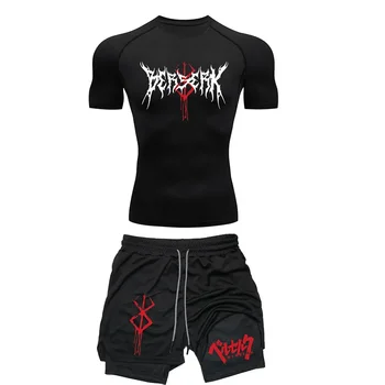 Anime Berserk Men's Tshirts and Running Shorts 1