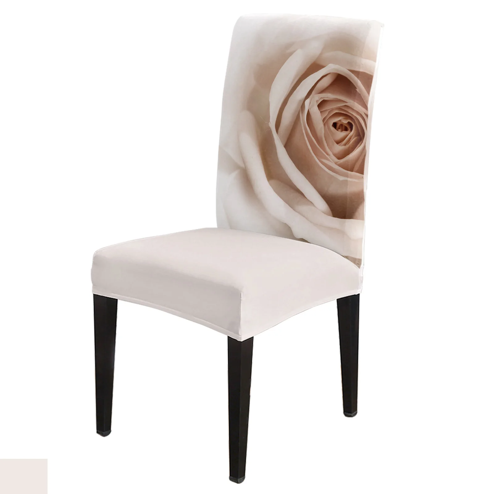 

White Rose Flower Chair Covers Dining Room Weddings Banquet Stretch Chair Cover Kitchen Spandex Chair Cover