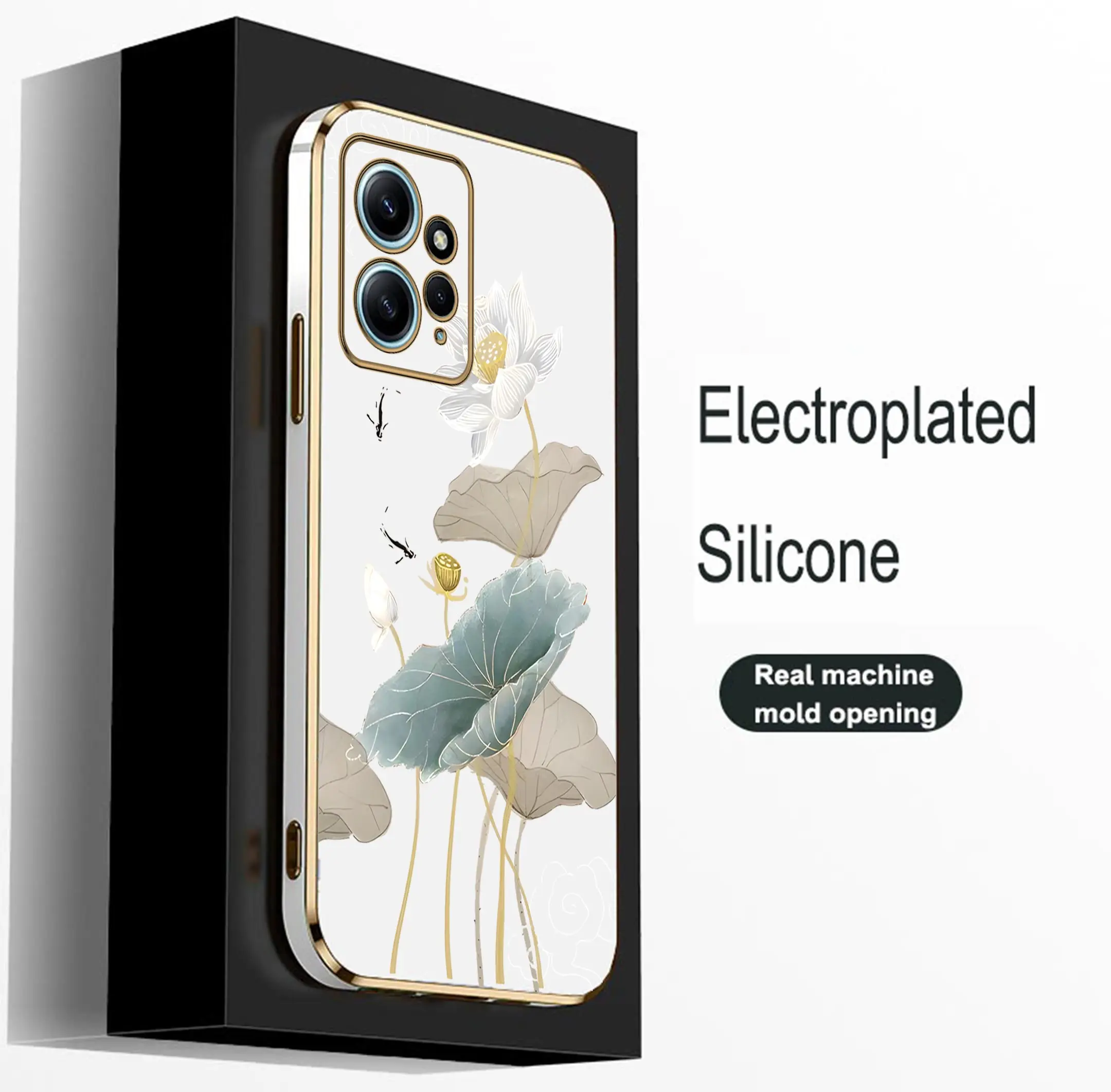 Custodia Per Telefono Con Placcatura Lotus Pond Per Xiaomi Redmi Note 12 Turbo 12S 11 11E 11S 10 10T 10S 9 9S Pro Plus 4G 5G Cover In Silicone