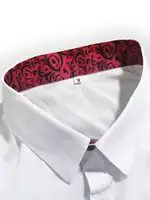 2025 FGKKS hommes chemise blanche flambant neuf à la mode Patchwork à manches longues élastique quatre saisons haute rue mâle robe chemise 6