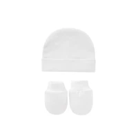 Baby Anti Scratching Soft Cotton Gloves+Hat+Foot Cover Set Mittens Socks Beanies 6
