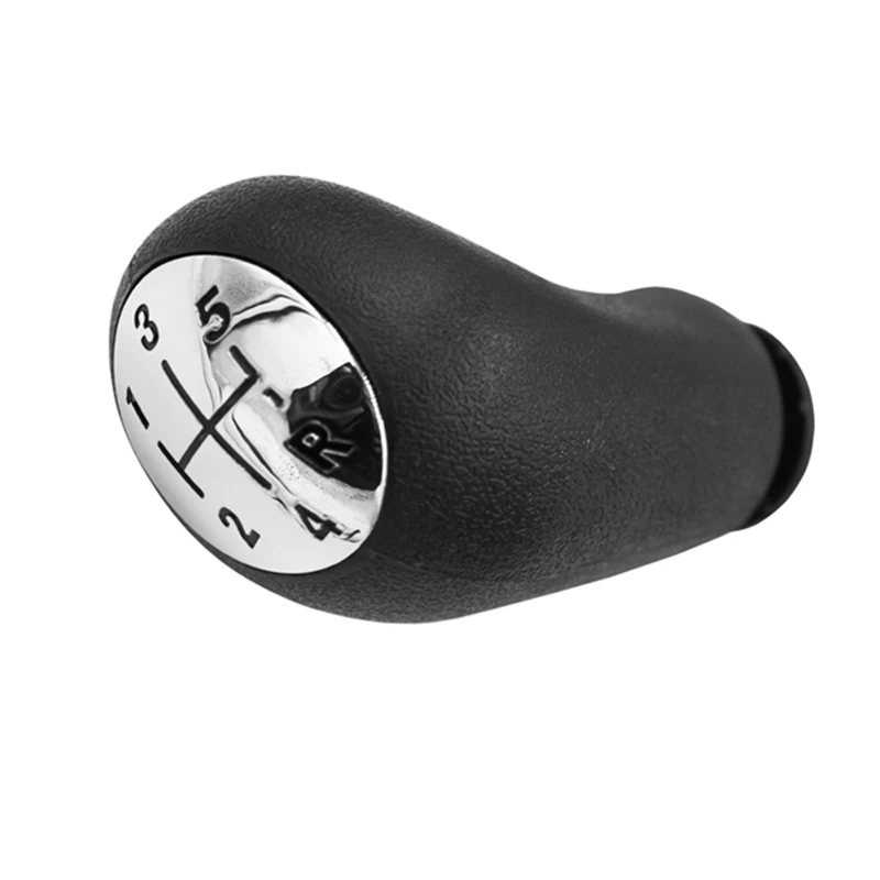 Pomo De Cambio De 5 Velocidades, Cuero Negro, Con Adaptador, Para