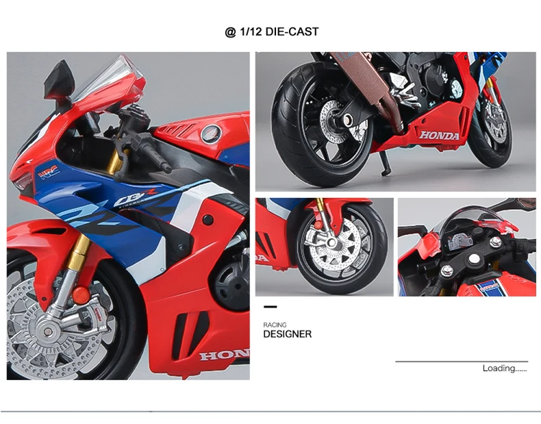 1:12 Honda Cbr 1000Rr-R Fire Blade Racing Motorcycle Model Diecast Alloy Metal Street Motorcycle Model