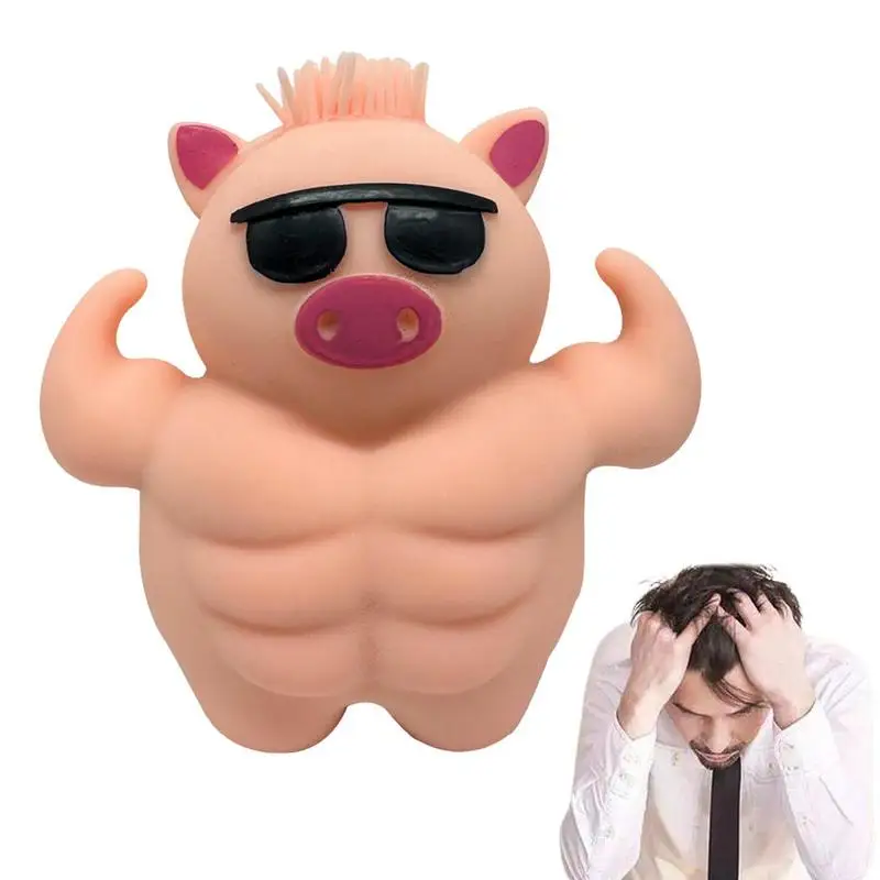 

Stretchy Pig Stress Toy Novelty Cute Mochi Toy Funny Pig Pinch Toy Sand-Filled Pig Toy Sensory Stress Toy Sand-Filled Muscle Pig