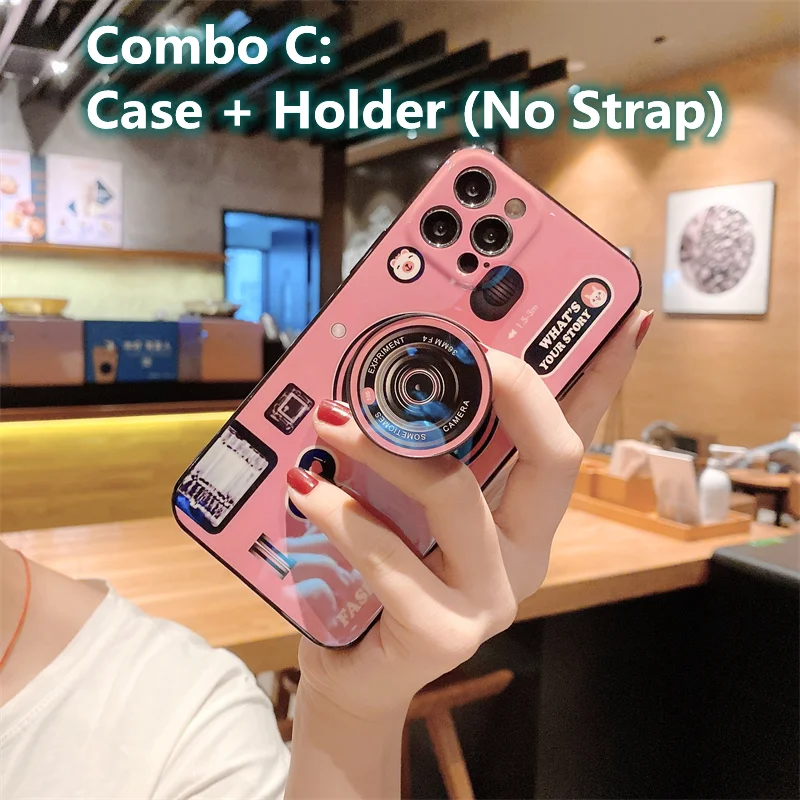 kawaii samsung cases Vintage Camera Ốp Lưng Dành Cho Samsung Galaxy Samsung Galaxy M10 M20 M30 M01 M02s M11 M21s M31s M51 M12 M22 M32 M42 M52 m62 5G Pop Giá Đỡ Bìa Mềm silicone case for samsung Cases For Samsung