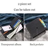 Universal canvas wallet, short men's bifold wallet, multiple card slots, cash clip, ultra-thin simple design wallet 5