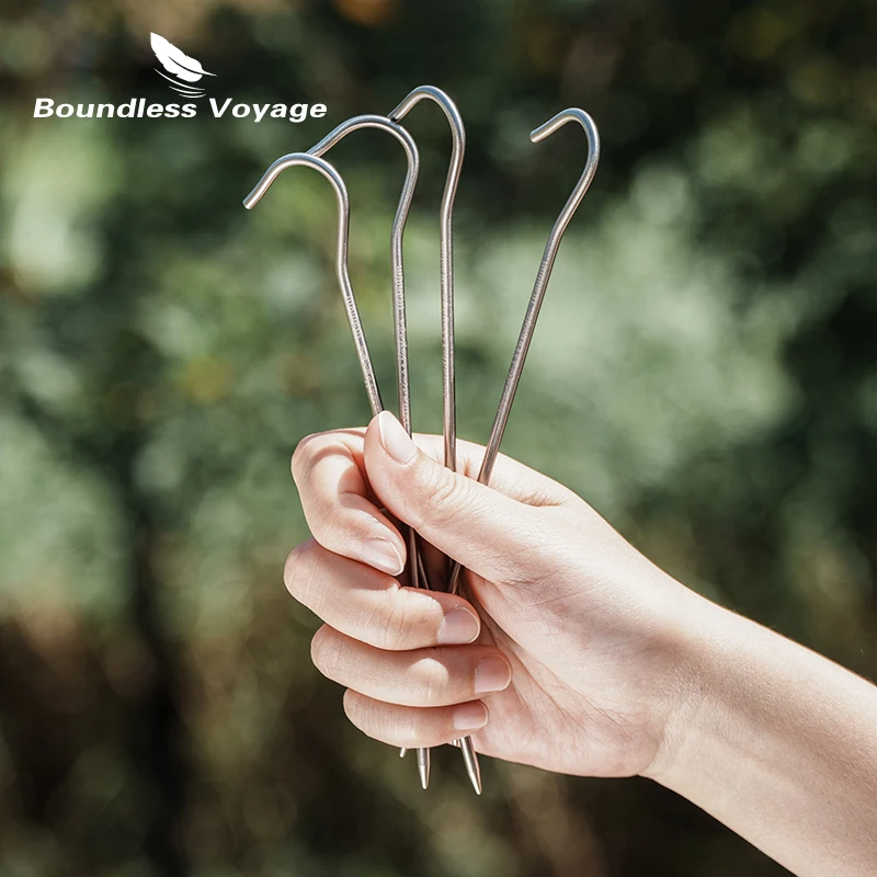 Tent pegs camping tent accessories camping tent fasteners Titanium alloy Tent Pegs Camping Hiking Climbing Ultralight Nail Stakes