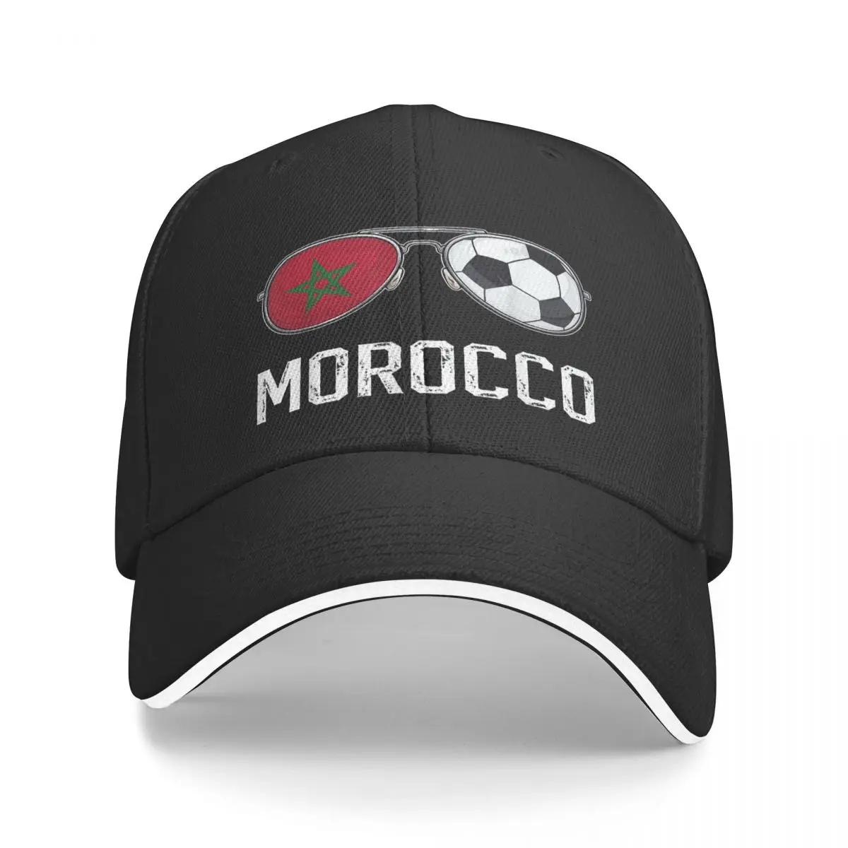 Cappello Da Pesca All'Aperto Regolabile Traspirante Da Uomo In Poliestere Marocchino Con Bandiera Del Mar Marocchino