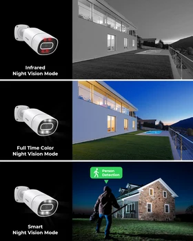 H.View 4K 5Mp 8Mp poe Cctv Security Camera System Home Video Surveillance Kit 8Ch Nvr Audio Outdoor Ip Camera xmeye app 5