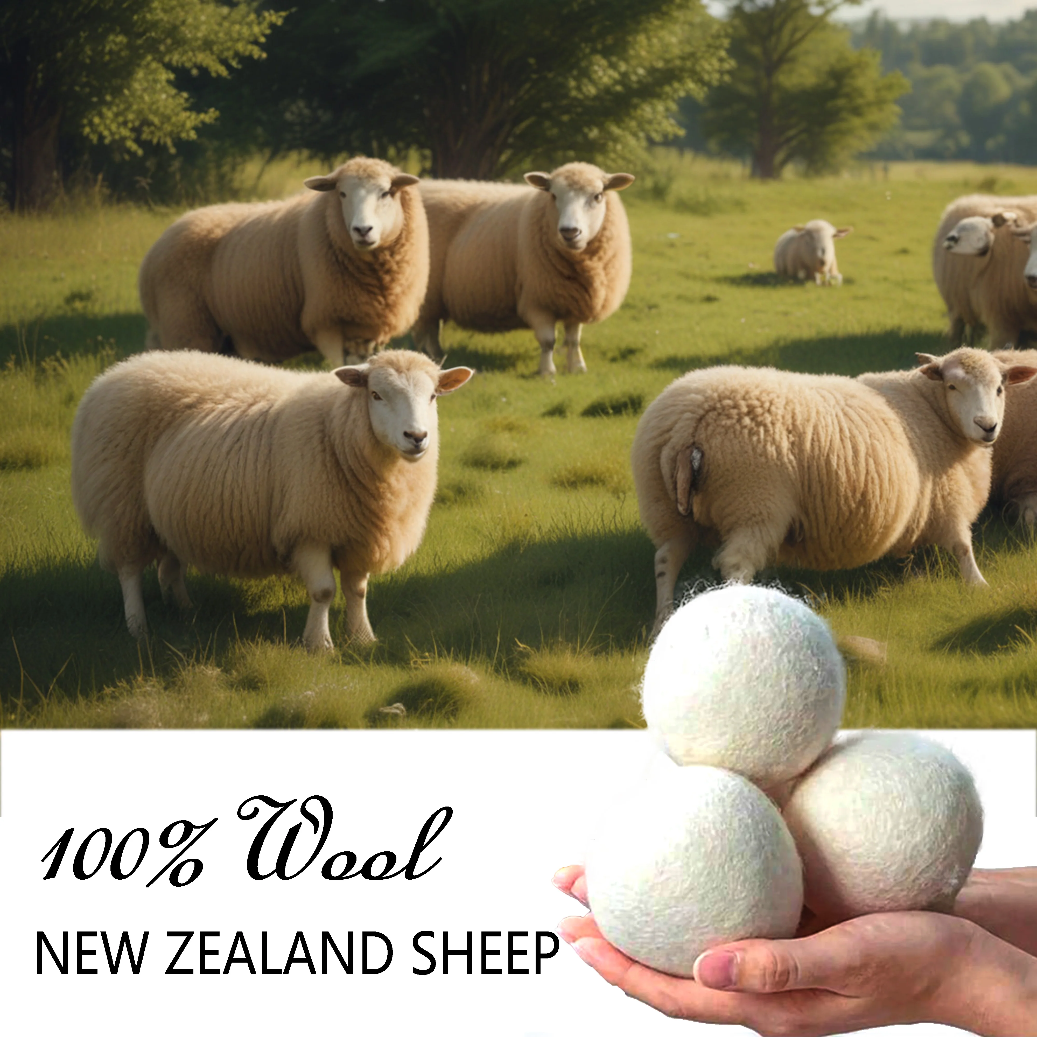 Honey Bee Wool Dryer Balls, (7 cm/2.7 in) Dryer Balls, Reusable Premium Natural Fabric Softener