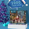 1000 Pieces Christmas Theme Jigsaw Puzzle Exquisite Decorative Christmas Puzzle Gift Box Anti Fade Cardboard Jigsaw Xmas Gifts 3