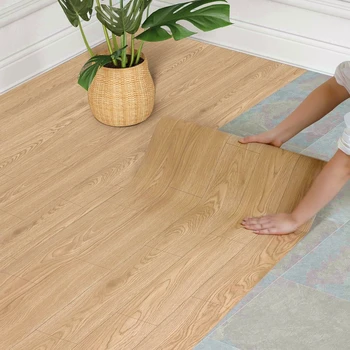 Autocollant de sol en Grain de bois épais de 40CM, ciment industriel, vinyle PVC, autocollant de carrelage auto-adhésif imperméable, décoration de maison 1