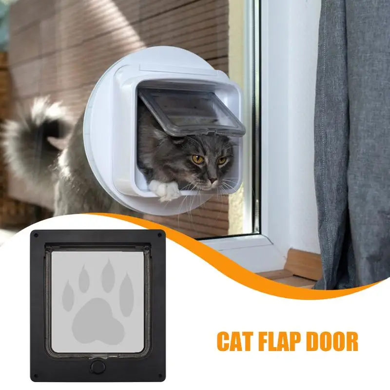 Large Cat Door Interior Door Pet For Cat Exterior 4 Modes Locking Suitable For Window And Wall Insulated Flap Dog