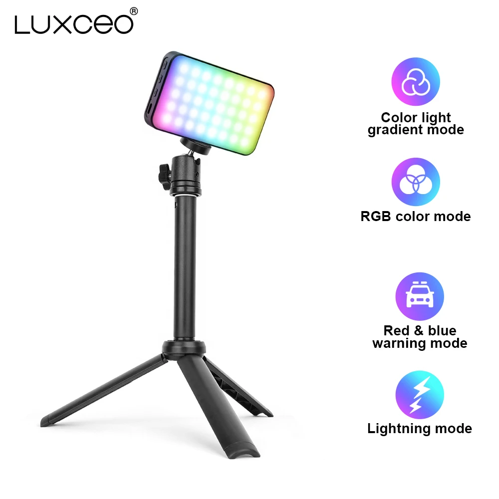 

LUXCEO, фото-и видеопанель, освещение, RGB-камера, фотостудия, набор ламп, Перезаряжаемый для съемки, прямой трансляции, Youbube